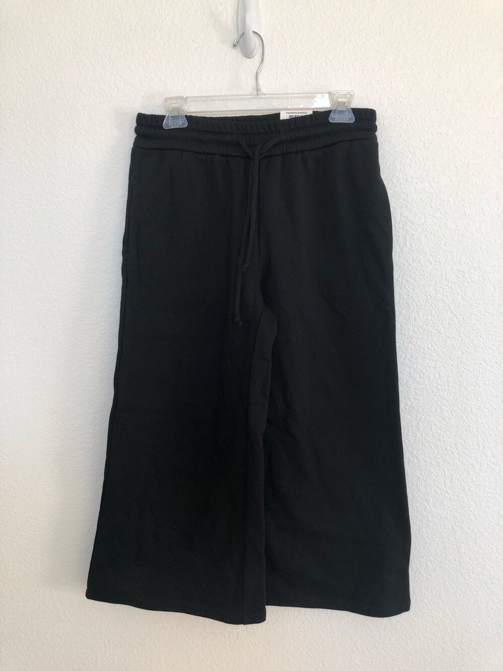 INC High-Rise Regular Wide Leg Black Sweatpants - S